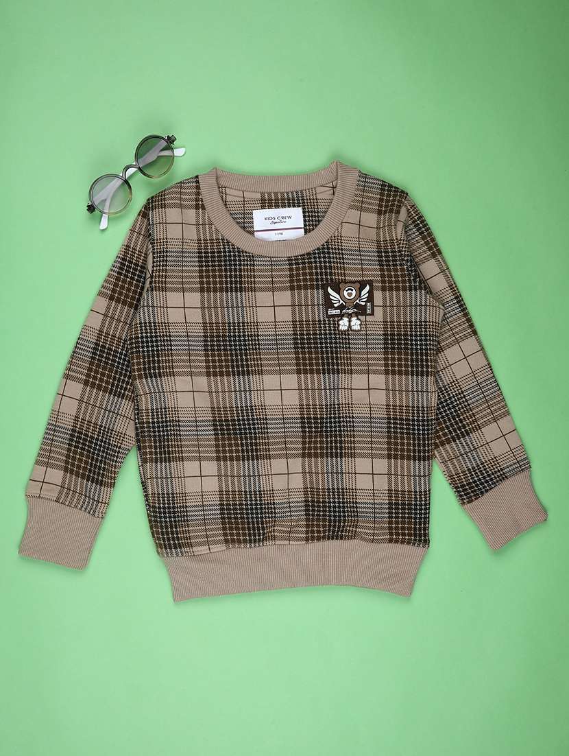 boys checkered long sleeve sweatshirt