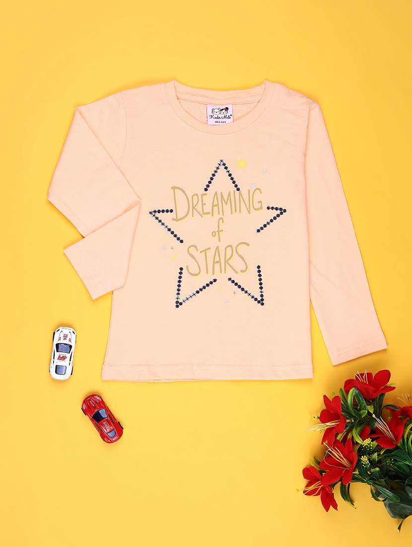 girls printed long sleeve tee