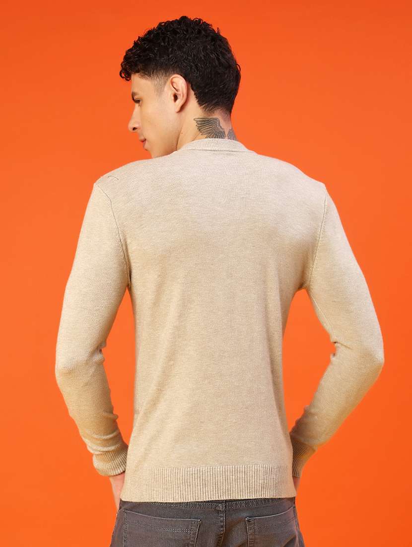 Men Checkered Long Sleeve Slim Fit Pullover - 22170432 -  Standard Image - 3