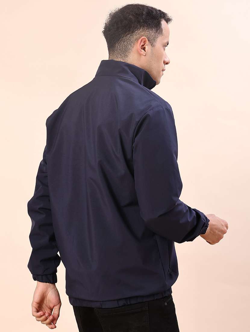 men solid long sleeve windcheater bomber jacket - 22170466 -  Standard Image - 3