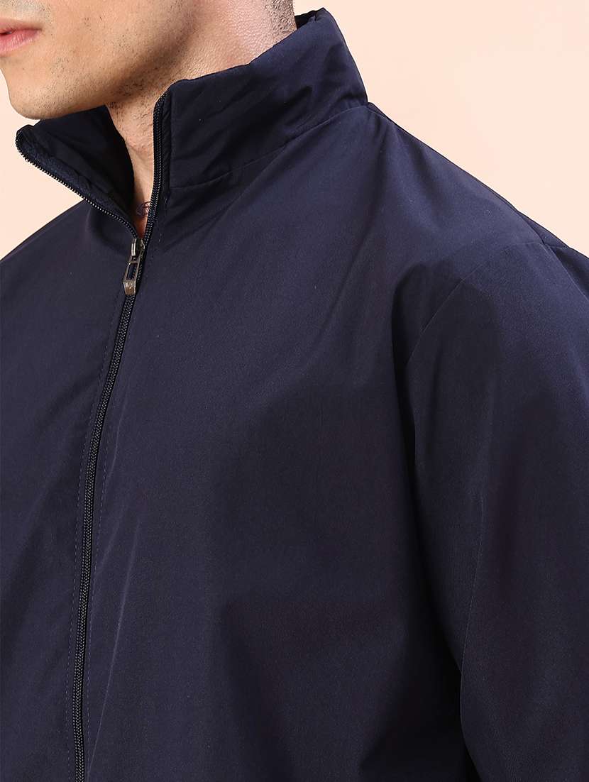 men solid long sleeve windcheater bomber jacket - 22170466 -  Standard Image - 5