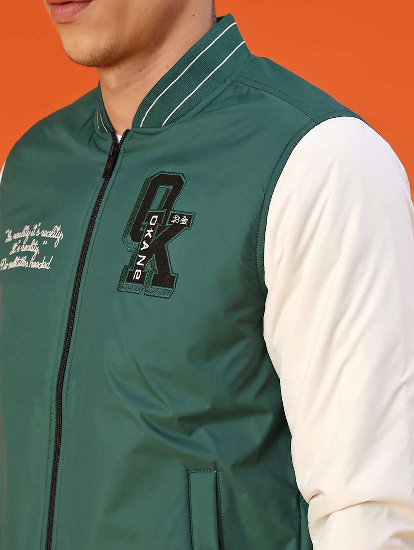 men color blocked long sleeve varsity jacket - 22170467 -  Standard Image - 5