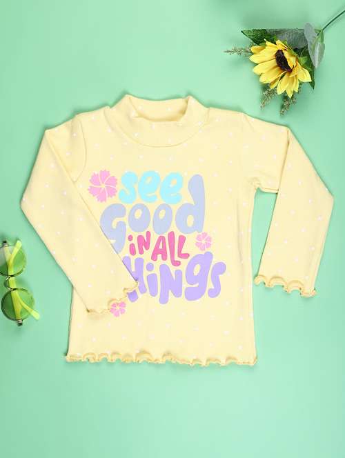 girls printed mock neck long sleeve tee - 22170566 -  Standard Image - 0