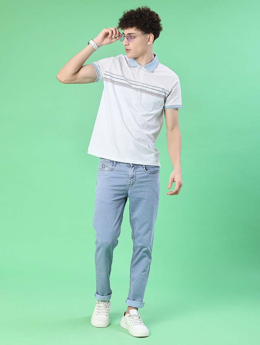 men printed short sleeve polo t-shirt - 22170574 -  Standard Image - 3