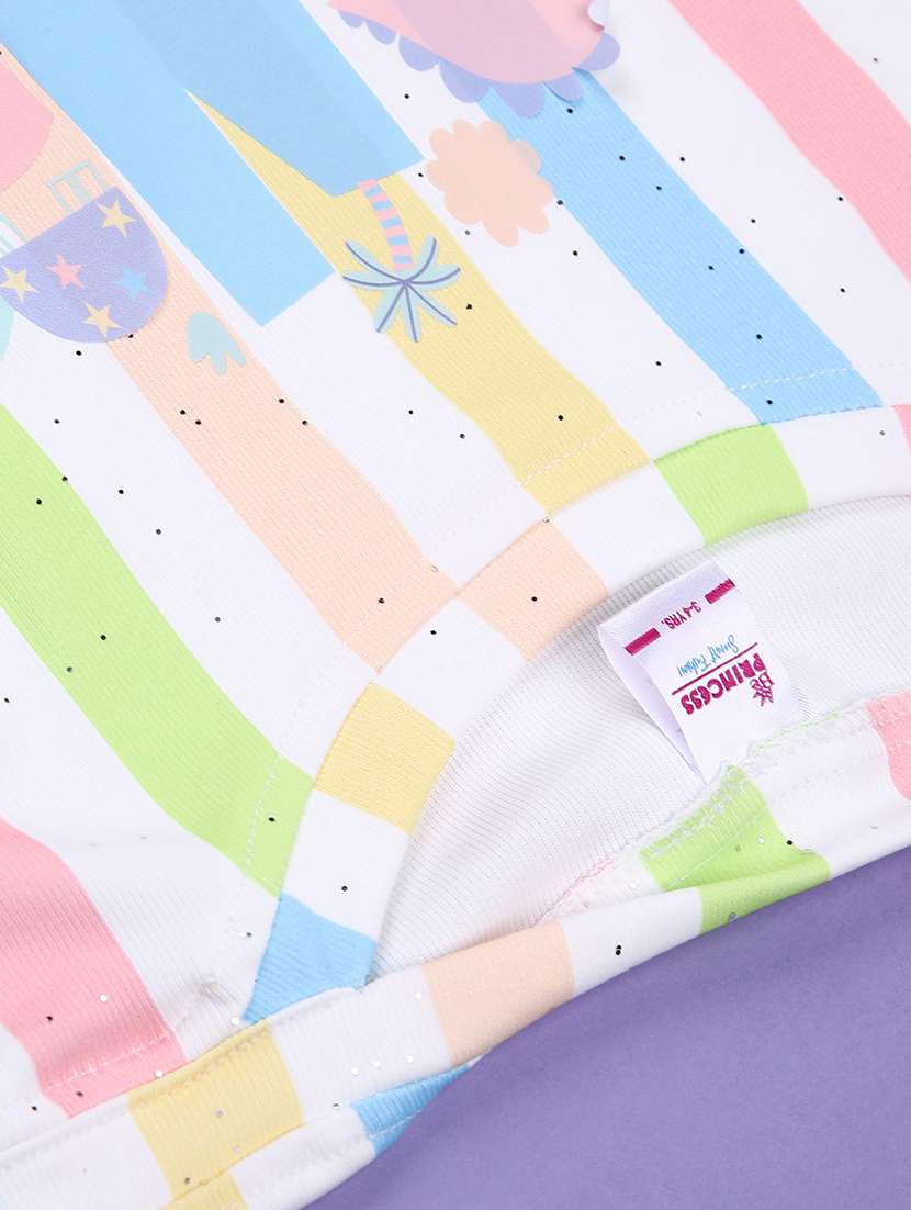 Girls Printed Short Sleeves Full Length Set - 22170585 -  Standard Image - 3