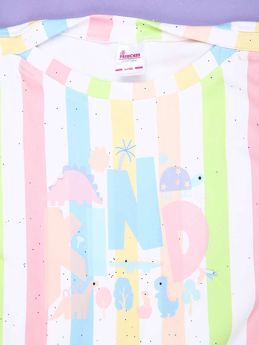 Girls Printed Short Sleeves Full Length Set - 22170585 -  Standard Image - 5
