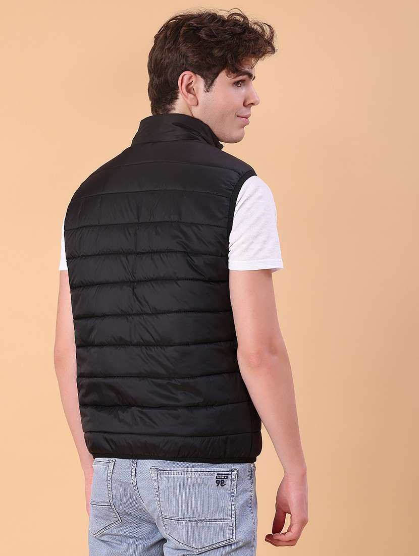 men solid sleeveless lightweight puffer jacket - 22170618 -  Standard Image - 3