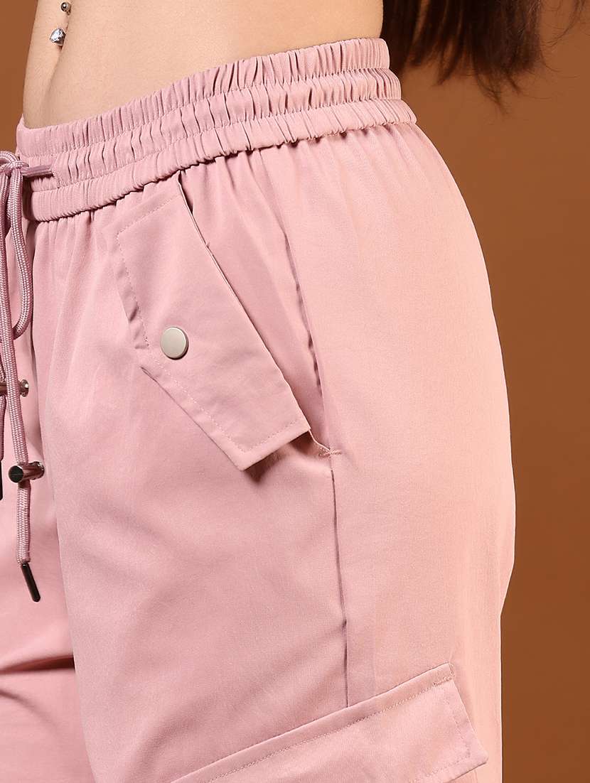 women solid mid rise regular fit cargo - 22170635 -  Standard Image - 5