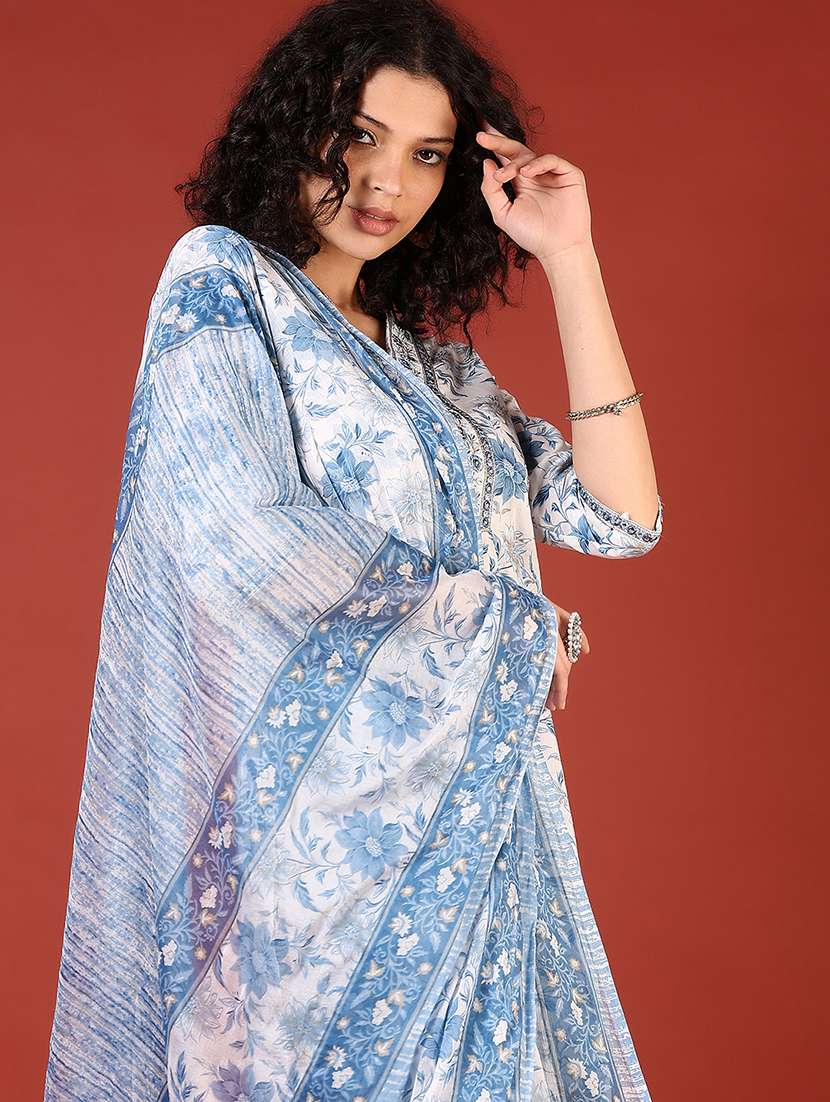 women floral printed three quarter sleeve kurta pant with dupatta set - 22170639 -  Standard Image - 3