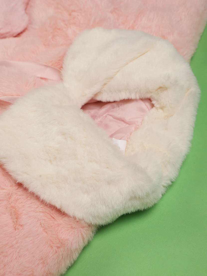 girls self designed collared fur jacket - 22170661 -  Standard Image - 3