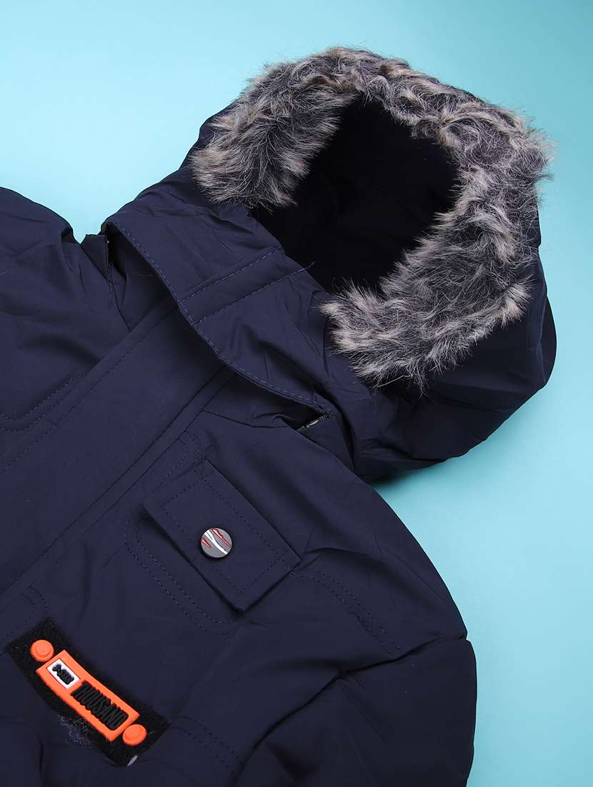 boys solid long sleeve hooded quilted jacket - 22170695 -  Standard Image - 3