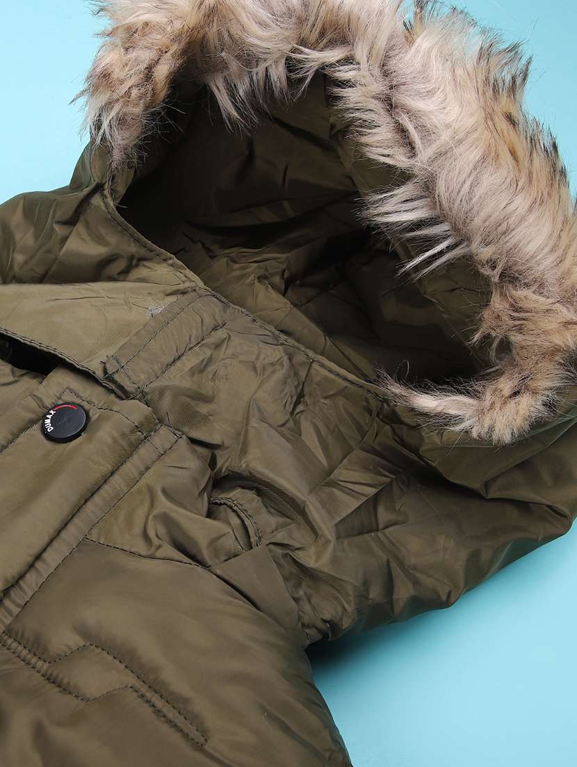 boys solid long sleeve hooded quilted jacket - 22170696 -  Standard Image - 3