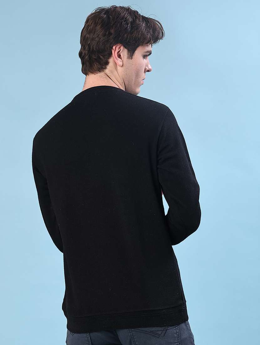 black cotton blend pullover - 22170711 -  Standard Image - 3