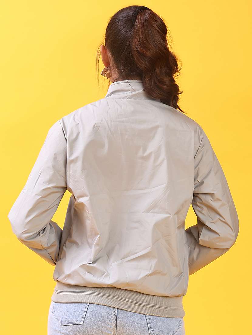 women solid long sleeve windcheater jacket - 22170740 -  Standard Image - 3