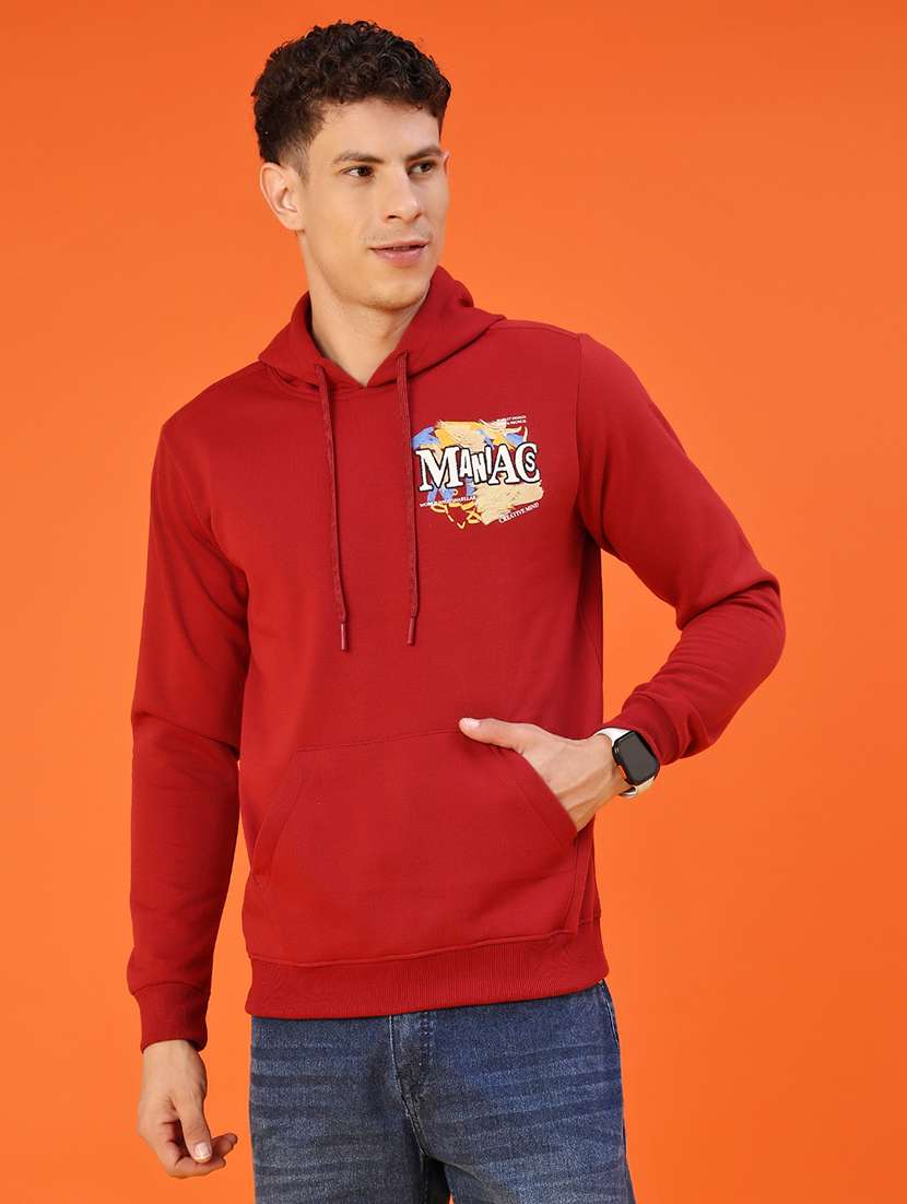 men printed long sleeve regular fit sweatshirt
