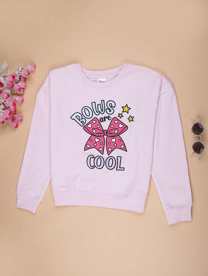 girls printed long sleeve sweatshirt