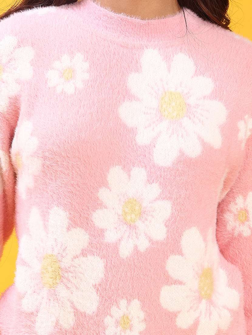 women floral long sleeve waist length pullover - 22170793 -  Standard Image - 5