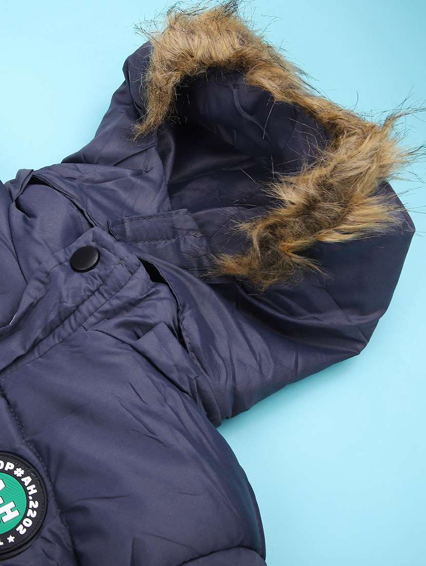 boys solid long sleeve hooded quilted jacket - 22170838 -  Standard Image - 3