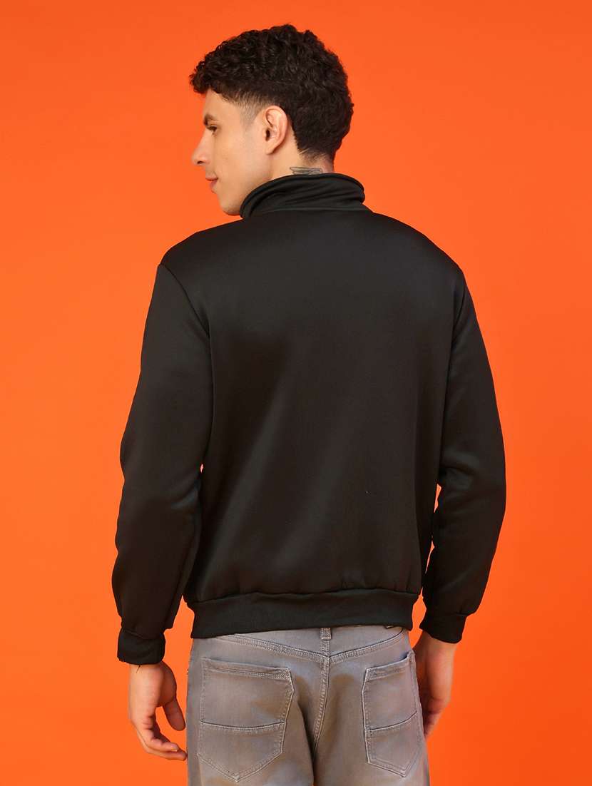 men solid stand collar long sleeve bomber jacket - 22170882 -  Standard Image - 3