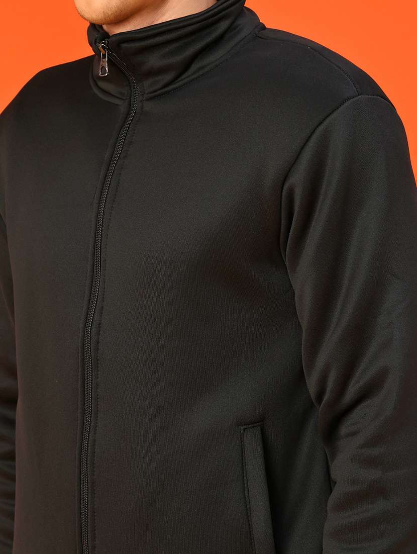 men solid stand collar long sleeve bomber jacket - 22170882 -  Standard Image - 5