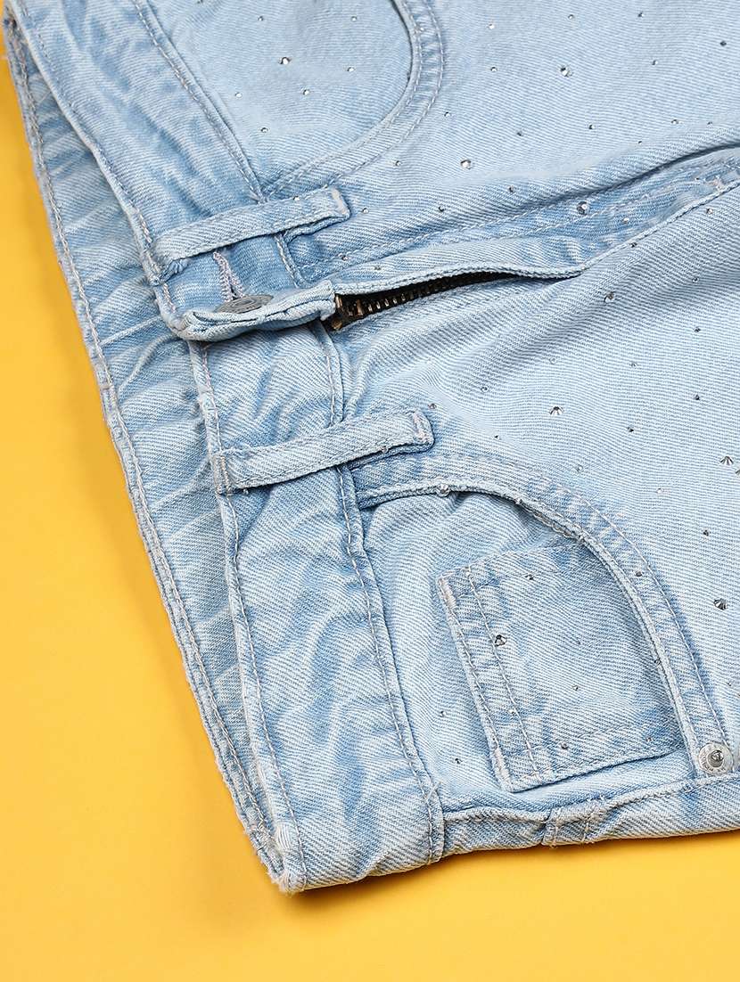 girls blue denim plain jean - 22170935 -  Standard Image - 3