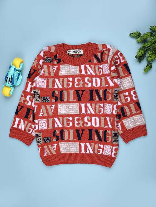 boys self designed long sleeve sweater - 22170939 -  Standard Image - 0