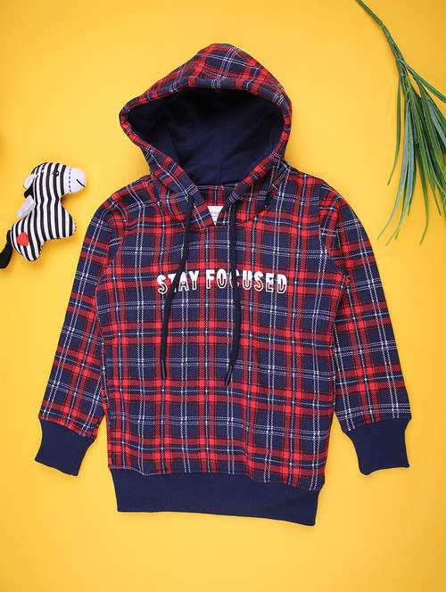 boys checkered long sleeve hooded sweatshirt - 22170950 -  Standard Image - 0