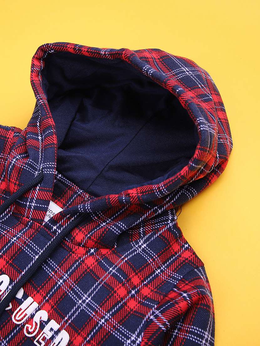 boys checkered long sleeve hooded sweatshirt - 22170950 -  Standard Image - 3