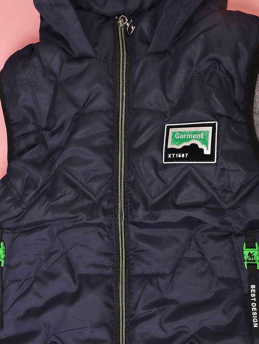 girls solid sleeveless hooded quilted jacket - 22170952 -  Standard Image - 3