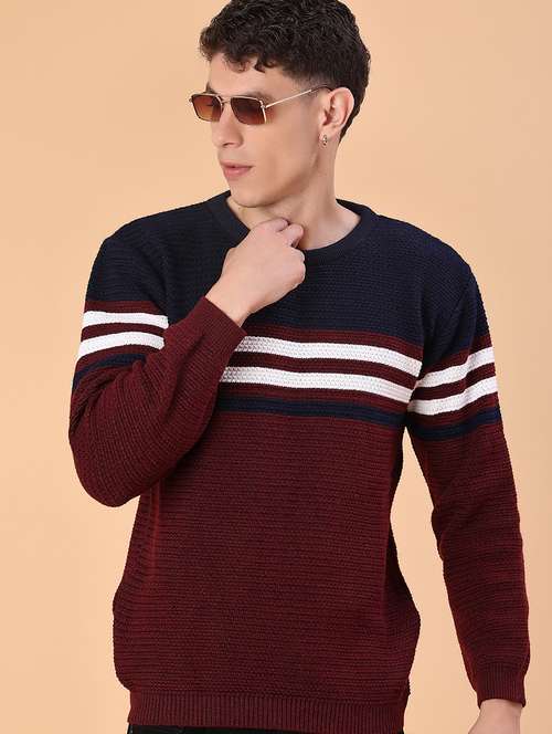 men striped long sleeve regular fit pullover  - 22170971 -  Standard Image - 0