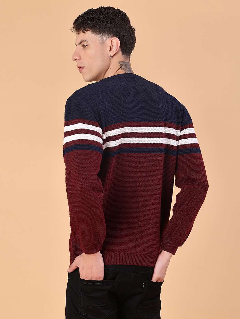 men striped long sleeve regular fit pullover  - 22170971 -  Standard Image - 3