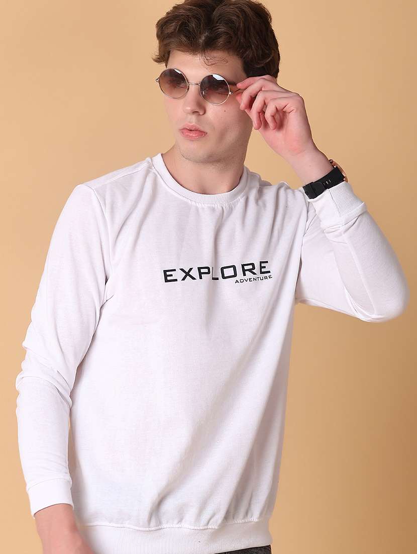 men chest print long sleeve regular fit sweatshirt