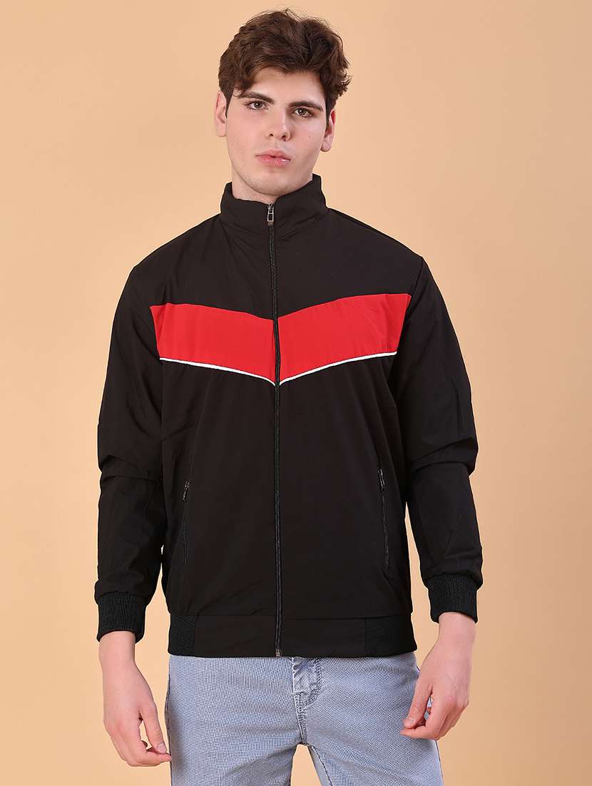 men color block long sleeve lightweight bomber jacket - 22170996 -  Zoom Image - 0