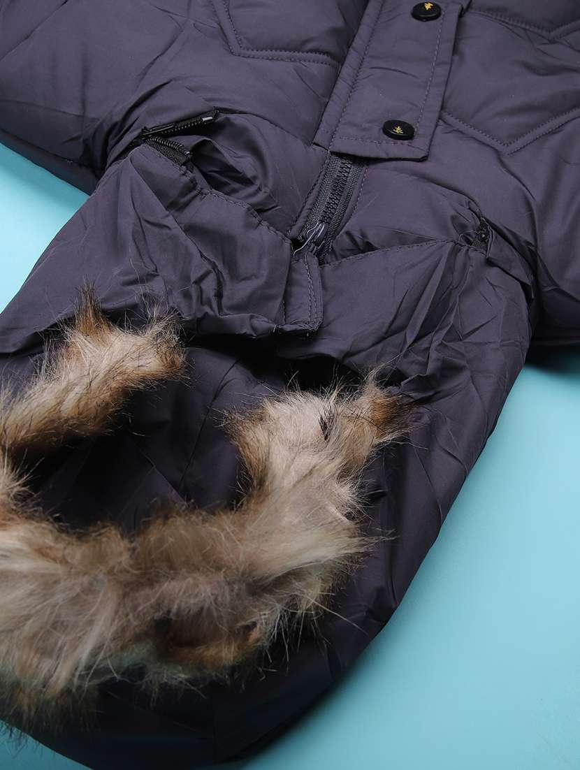 girls solid long sleeve hooded quilted jacket - 22171075 -  Standard Image - 3