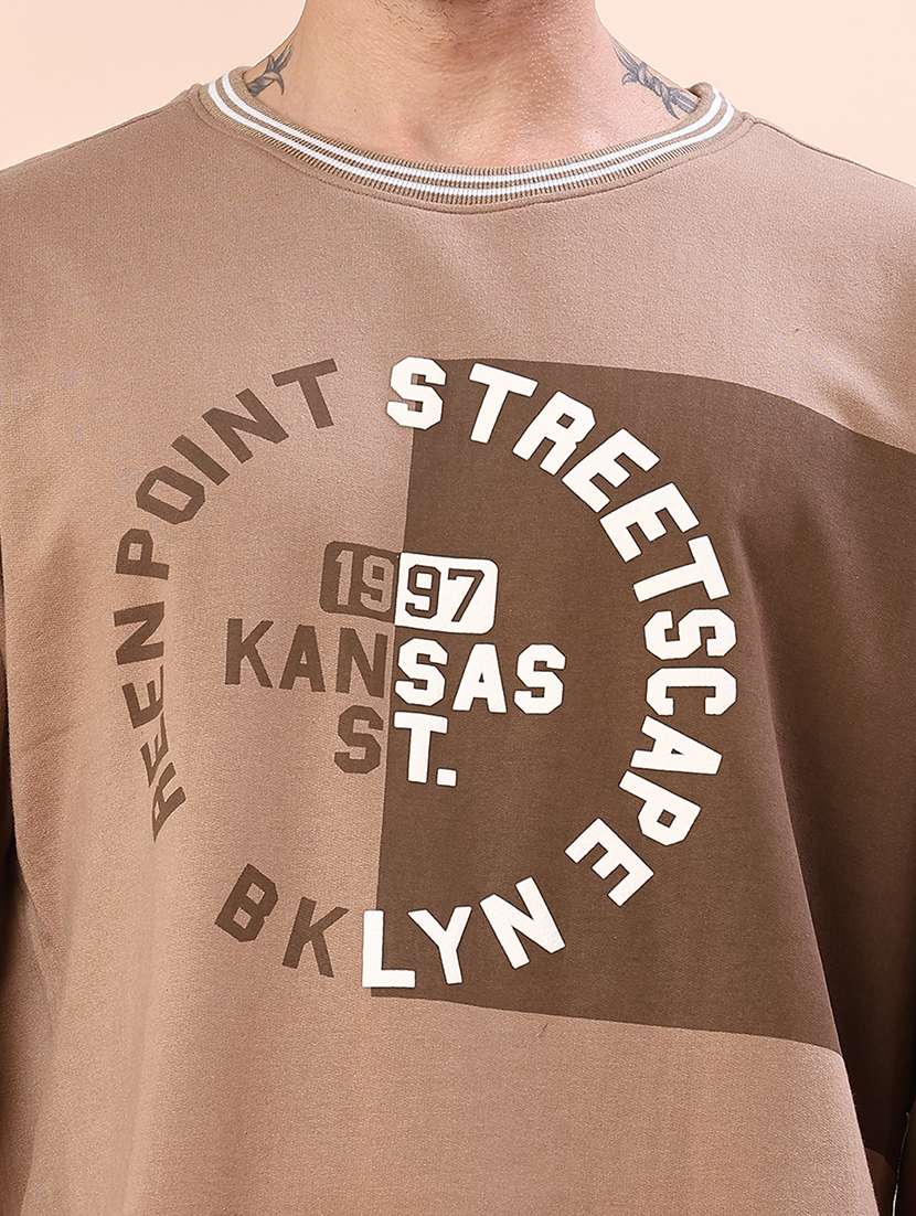 men front print long sleeve regular fit sweatshirt - 22171090 -  Standard Image - 5