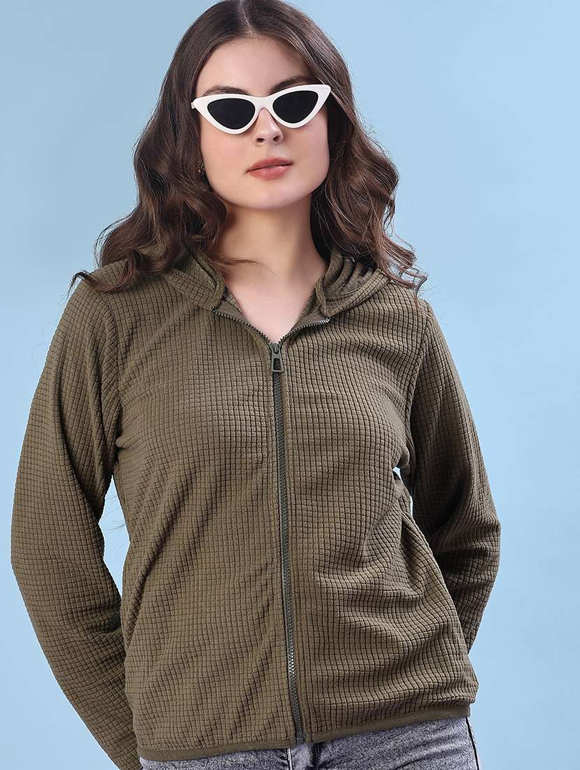 women plain long sleeve hooded sweatshirt