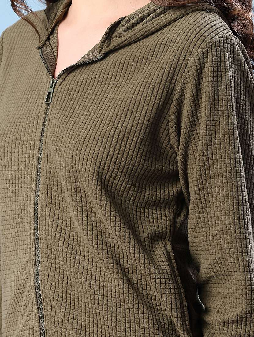 women plain long sleeve hooded sweatshirt - 22171141 -  Standard Image - 5