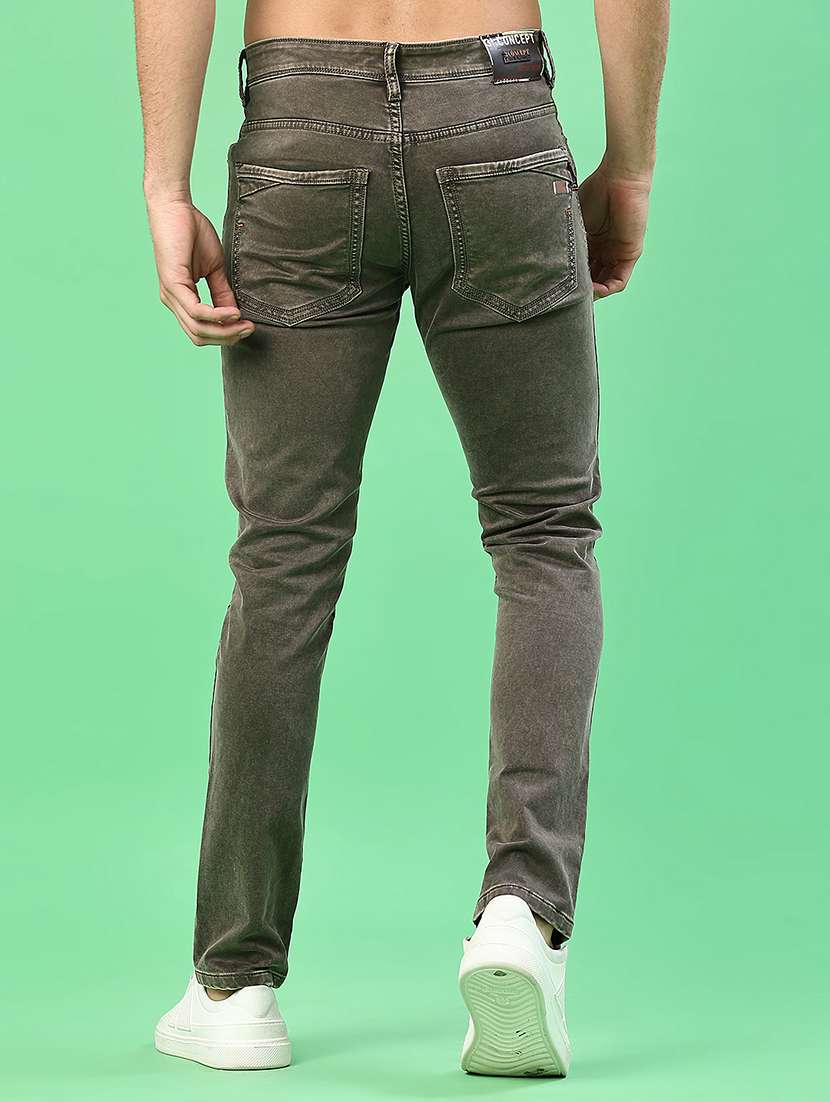 men plain mid rise full length jeans - 22171171 -  Standard Image - 3