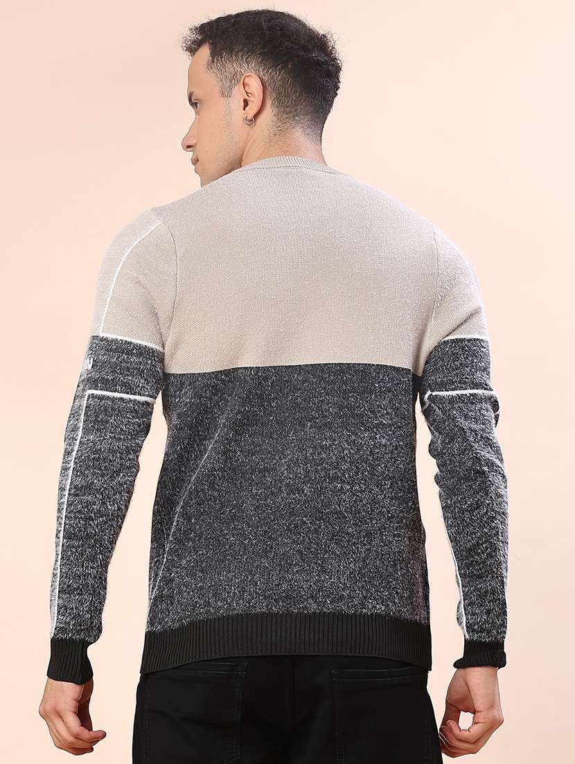 Men Self Design Long Sleeve Regular Fit Pullover - 22171184 -  Standard Image - 3