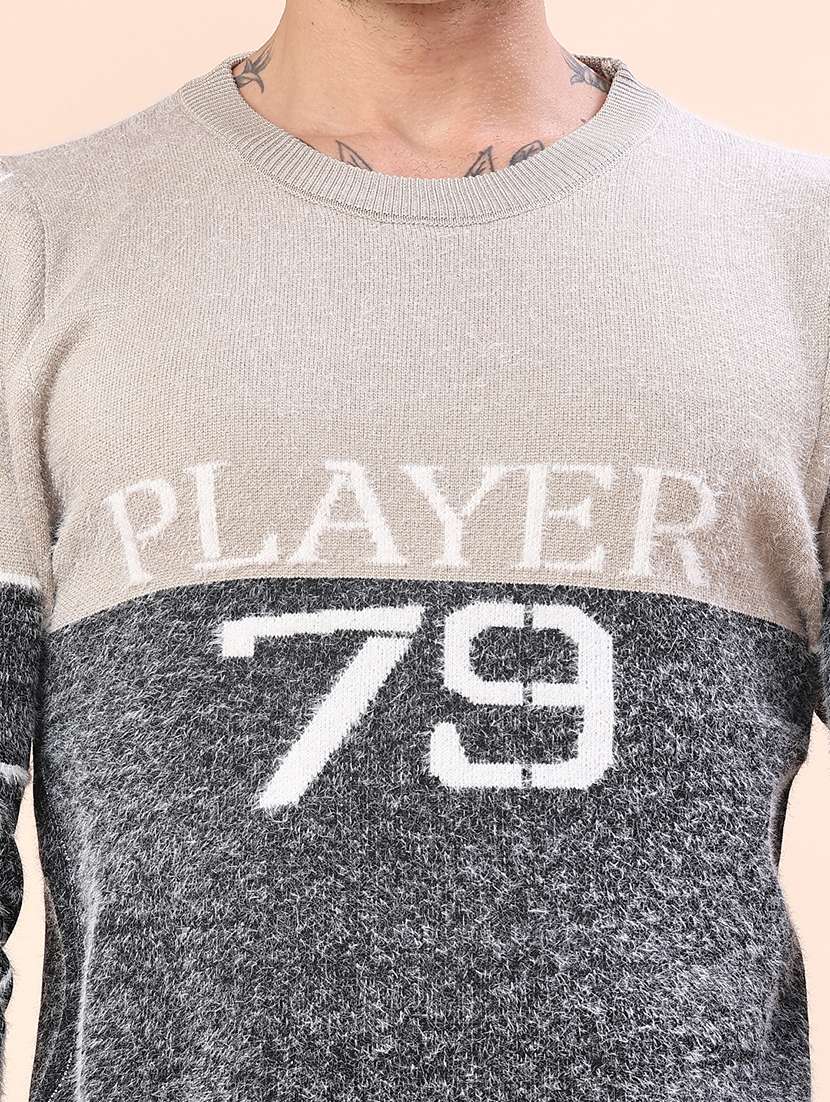 Men Self Design Long Sleeve Regular Fit Pullover - 22171184 -  Standard Image - 5