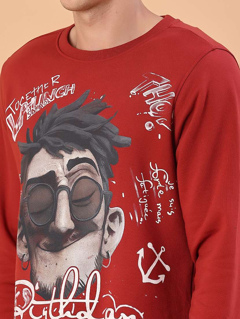 men front print long sleeve regular fit sweatshirt - 22171194 -  Standard Image - 5