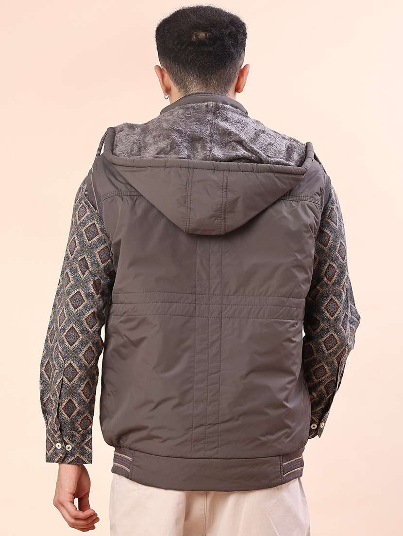 men solid sleeveless lightweight bomber jacket - 22171210 -  Standard Image - 3