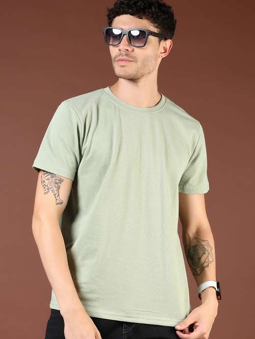 men solid round neck regualr fit t-shirt - 22171224 -  Standard Image - 0