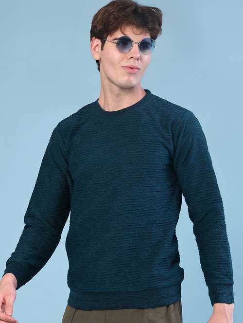 teal cotton blend pullover - 22171273 -  Standard Image - 0