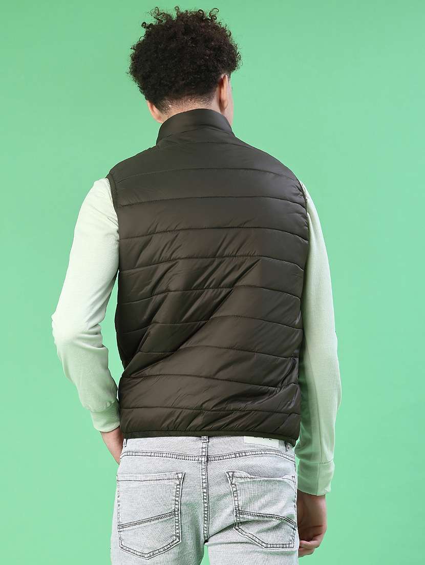 men solid sleeveless lightweight puffer jacket - 22171302 -  Standard Image - 3
