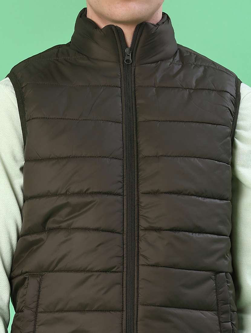 men solid sleeveless lightweight puffer jacket - 22171302 -  Standard Image - 5