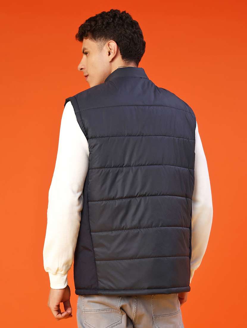 men solid sleeveless lightweight puffer jacket - 22171303 -  Standard Image - 3