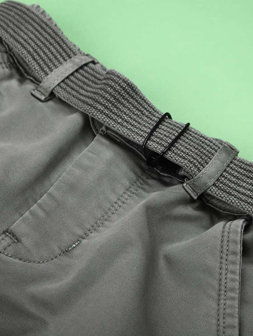 boys solid mid rise cargo  - 22171322 -  Standard Image - 3