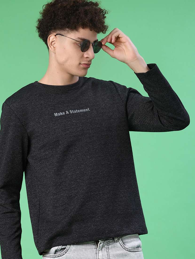 men solid long sleeve t-shirt