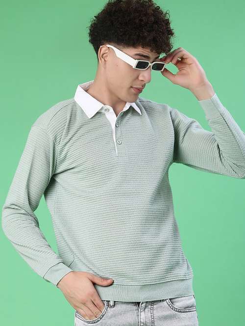 green cotton blend pullover - 22171358 -  Standard Image - 0